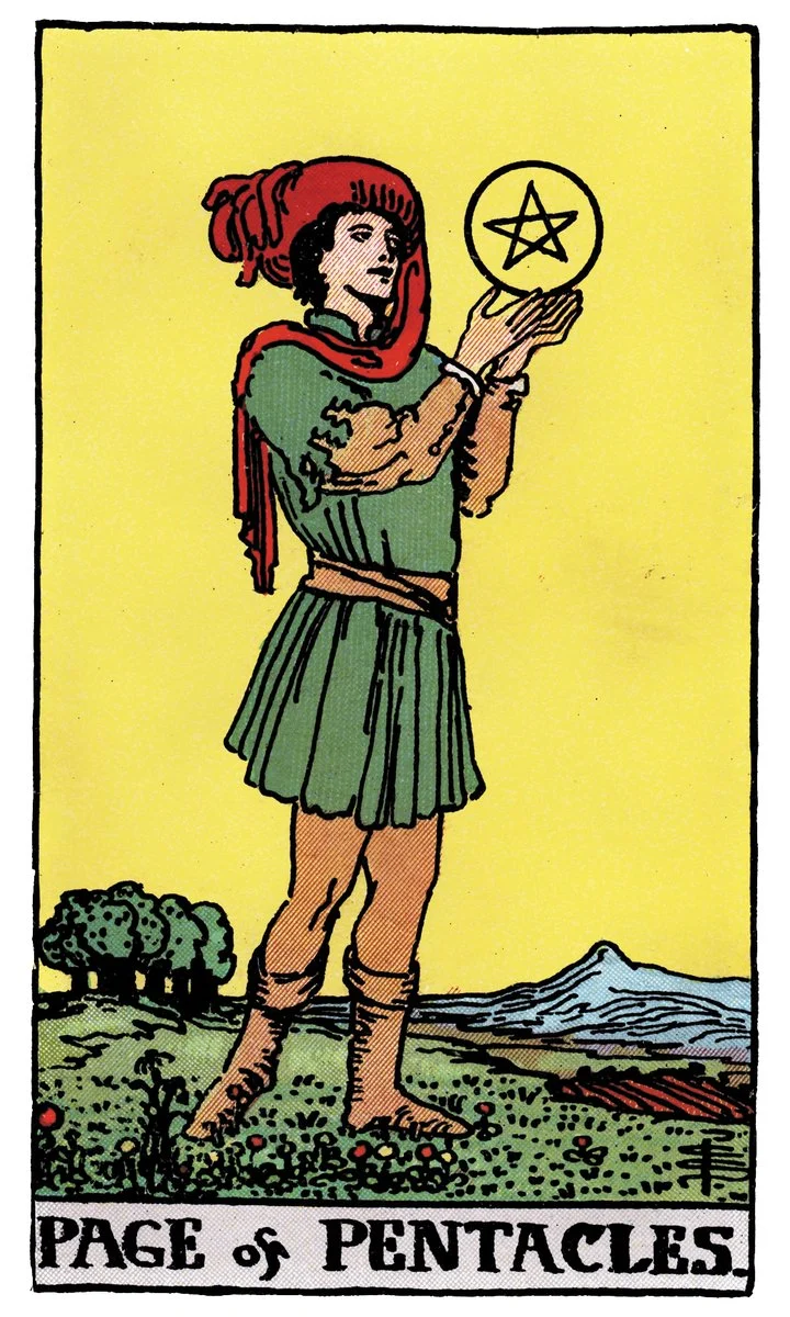 Page of Pentacles — ผู้เรียนรู้เหรียญ