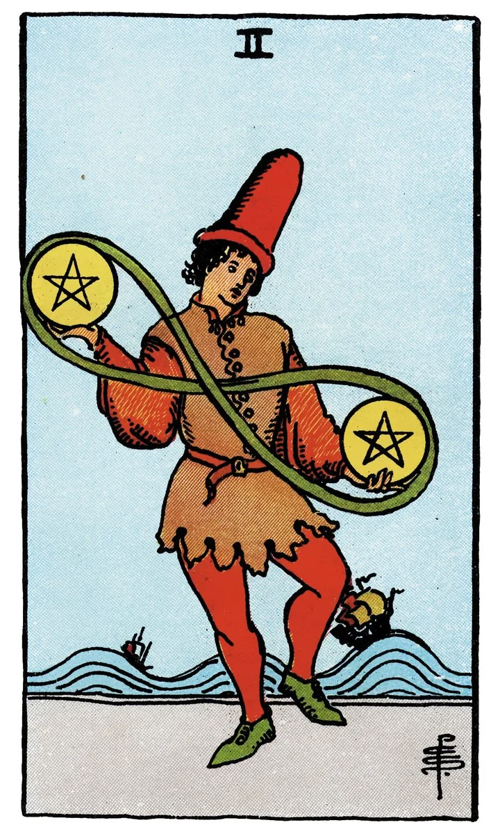 Two of Pentacles — สองเหรียญ