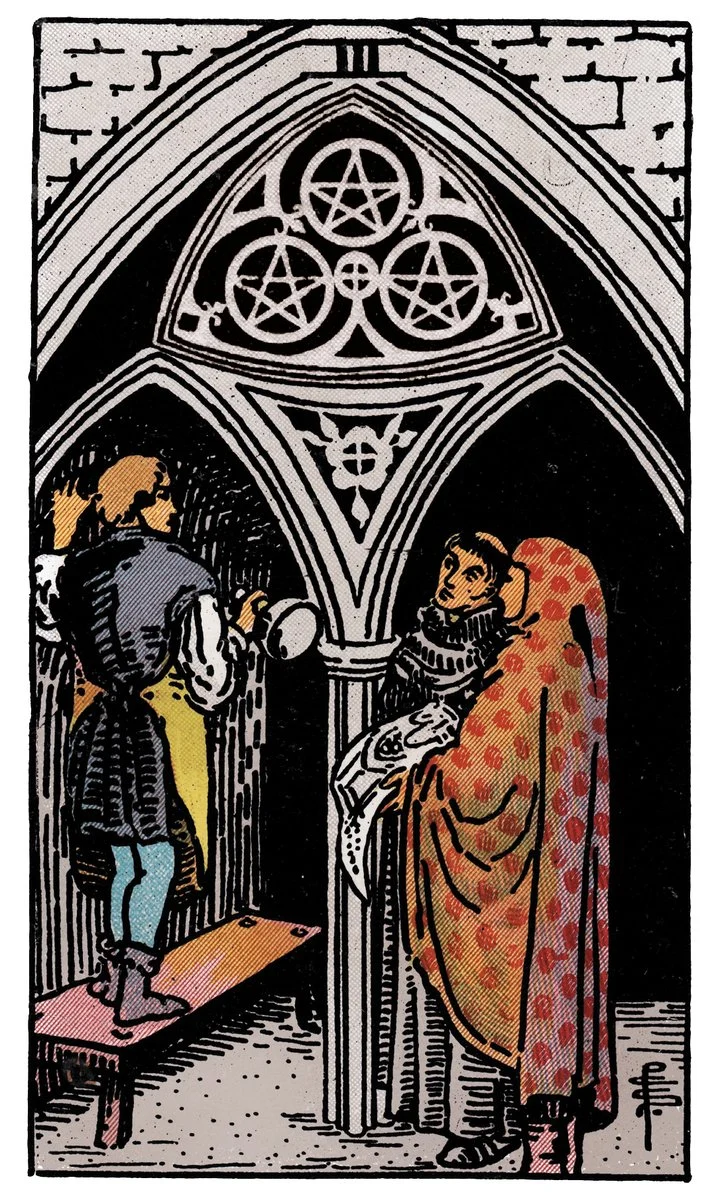 Three of Pentacles — สามเหรียญ