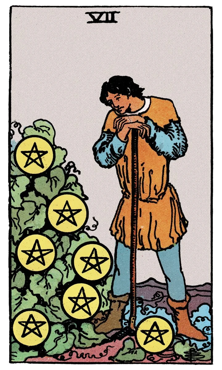 Seven of Pentacles — เจ็ดเหรียญ