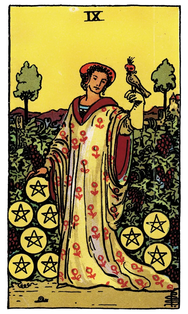 Nine of Pentacles — เก้าเหรียญ