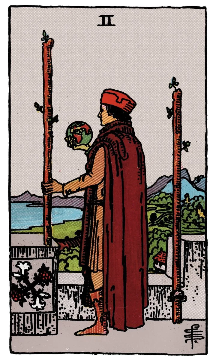 Two of Wands — สองไม้เท้า
