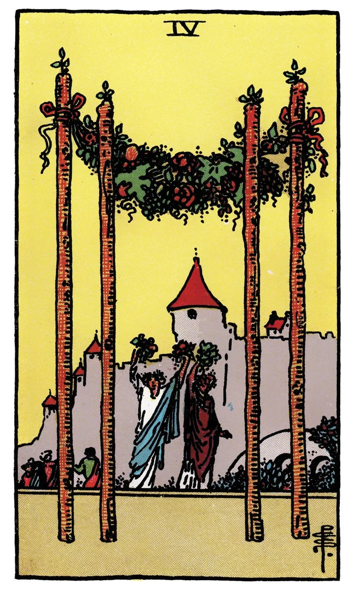 Four of Wands — สี่ไม้เท้า