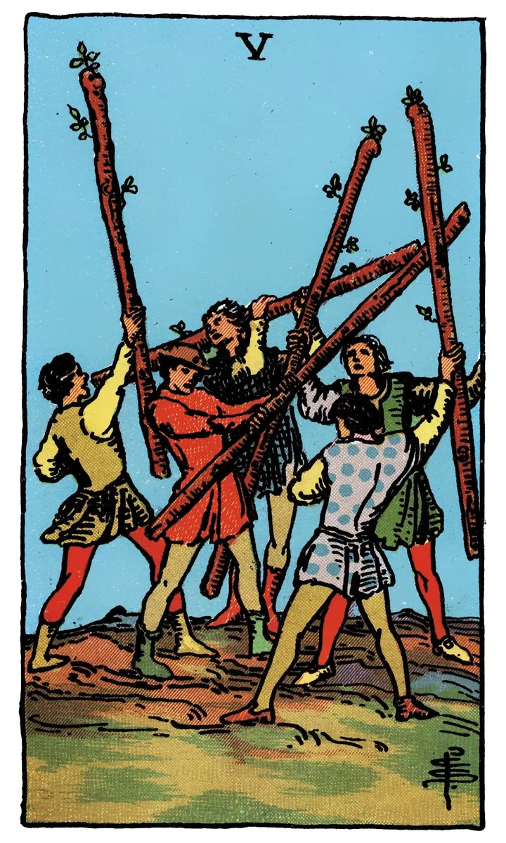 Five of Wands — ห้าไม้เท้า