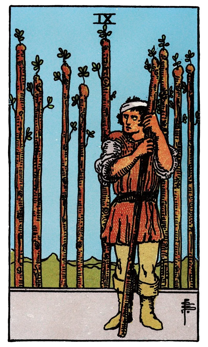Nine of Wands — เก้าไม้เท้า